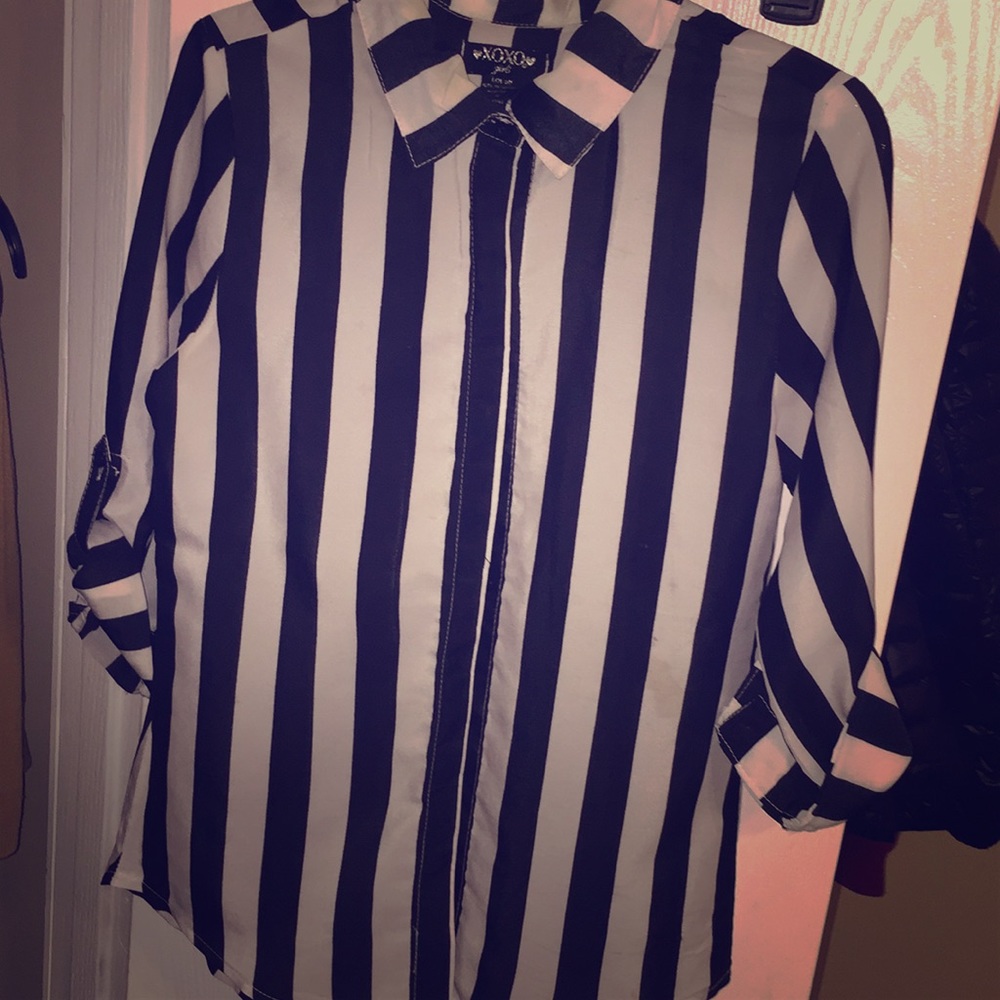 Black and white blouse